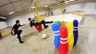 INFLATABLE BOWLING TRICK SHOTS 2!