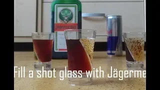 How to make / serve a perfect JägerBomb Shot [Jägermeister + Red Bull = Jägerbomb]