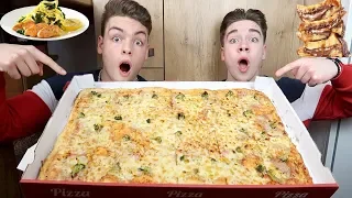 Mein BRUDER bestimmt 1 Tag lang was ich esse (mit Familienpizza)