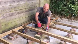 Réalisation d'une terrasse bois sur lambourdes