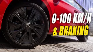 2022 Skoda Fabia: 0-100 km/h Acceleration & 100-0 km/h Emergency Braking