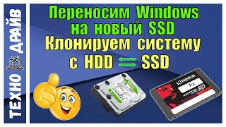 Клонируем Windows со старого  HDD на новый SSD без потери данных.Настраиваем SSD под быструю работу.