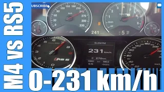 BMW M4 F82 VS Audi RS5 0-231 km/h Acceleration BATTLE!