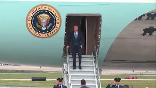 President Joe Biden flys into Atlanta for campaign event, Morehouse College commencement