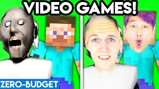 VIDEO GAMES WITH ZERO BUDGET! (Minecraft, Piggy, Granny, Among Us, FNAF, Hello Neighbor - LANKYBOX!)