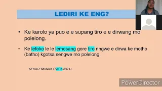 Madiri a Setswana (Puo ya gae) Mophato wa 5