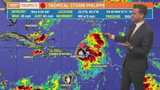 Wednesday morning tropical update: Philippe moving northward