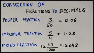 Fractions to Decimals | How to convert a Fraction into a decimal | Conversion by 2 different method