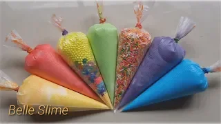 Making Crunchy Slime With Piping Bags / Slime ASMR/SATISFYING SLIME VIDEOS