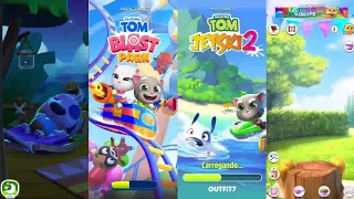 My Talking Ginger vs My Talking Hank islands vs Talking Tom Blast Park vs Talking Tom Jetski 2