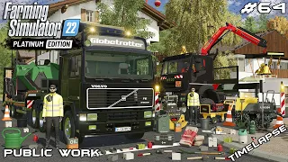 MOVING EQUIPMENT FROM CONSTRUCTION SITE TO HQ | Public Work | Farming Simulator 22 | Episode 64