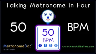 Talking metronome in 4/4 at 50 BPM MetronomeBot