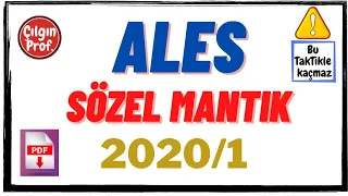 2020 ALES Sözel Mantık Çözümleri (Dağcılar-Makarnacılar) - 2020 ALES 1 Sözel Mantık Çözümleri [+PDF]