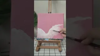 Painting clouds can think of clouds as cotton candy, today is a big cotton candy #cloud #painting #