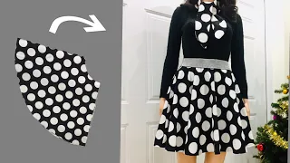 How to make flare skirt is very simple/it only takes 15 minutes to finish flare skirt/DIY at home