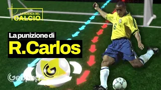 The physics of Roberto Carlos's free kick in a 1997 Brazil-France match