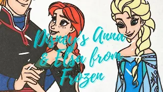 Disney FROZEN Coloring Video - Princess Anna, Queen Elsa, Olaf and Kristoff