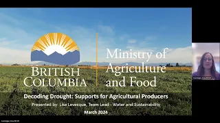 Decoding Drought: Supports for Agricultural Producers with the Ministry of Agriculture and Food