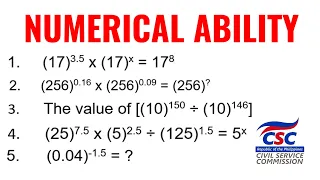 Numerical Ability | Review of the Laws of Exponents