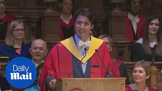 Trudeau attempts Scottish accent at University of Edinburgh - Daily Mail