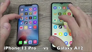 Тест скорости iPhone 13 Pro и Samsung A12