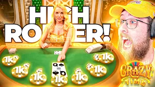 DEGEN HIGHROLLER BLACKJACK & CRAZY TIME GAMBLING SESSION WITH MY FRIENDS! (INSANE)