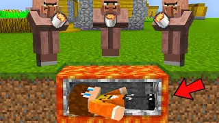 VILLAGEROWIE POCHOWALI SmileSlow ŻYWEGO w TRUMNIE POD LAWĄ w Minecraft!