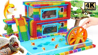 DIY - Build Waterwheel House Mega Fish Pond for Pet From Magnetic Balls Magnetic Balls (Satisfying)