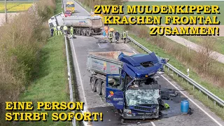 [MASSIVE ZERSTÖRUNG] - TÖDLICHER FRONTALCRASH ZWEIER LASTWAGEN - | FEUERWEHR | BERGUNG | TRÜMMERFELD