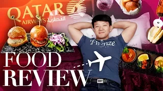 World's BEST BUSINESS CLASS! FOOD REVIEW of Qatar Airways Business Class From New York to Istanbul