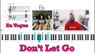 How to play En Vogue - Don’t Let Go (PIANO TUTORIAL) F minor