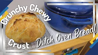 Easiest Homemade Bread Baked In Cast Iron Dutch Oven | Delicious Crunchy Crust Artisan Bread