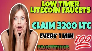 CLAIM 3200 LITOSHI EVERY 1 & 3 MIN || LOW TIMER LITECOIN FAUCET || FAUCETHUB