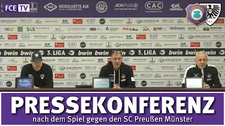 Die Pressekonferenz nach dem Heimspiel gegen Preußen Münster