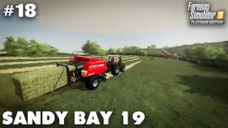 Sandy Bay #18 Making Big Hay Bales, Farming Simulator 19 Timelapse, Seasons