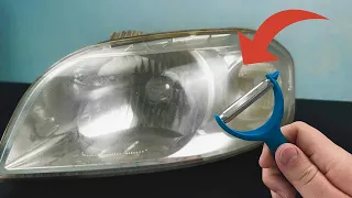 🔥🔥Genius method! Cleans discolored headlights! ONLY in 5 minutes.