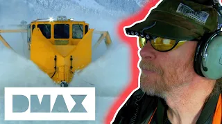 $750,000 Snowplough Suddenly Stops On Freight Train's Track! | Railroad Alaska