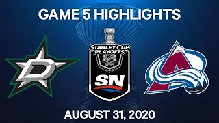 NHL Highlights | 2nd Round, Game 5: Stars vs. Avalanche - Aug 31, 2020