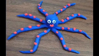 How to make Octopus with Clay !! Easy octopus with clay for kids !! Clay Octopus ||pulpo de arcilla