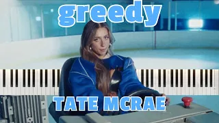 TATE MCRAE - greedy | Easy Piano Cover/ Tutorial