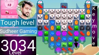 Candy crush saga level 3034 । Tough level । No boosters । Candy crush saga 3034 । Sudheer Gaming