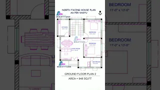 north face house plan as per vastu #houseplan #2bhk