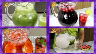 4 Aguas Frescas de Frutas que te encantarán 🍓🍋🥒🍒 Refrescantes Aguas de Verano  | Qué Sabroso