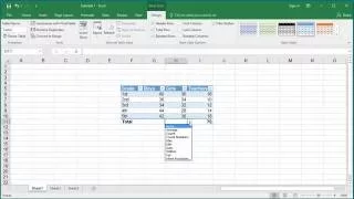 Adding Total Row to a Table in Excel 2016