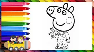 Peppa Pig 🐷🐷🐷🐷♥️🌈 Drawings Tutorial For Kids [magic fingers art] 14