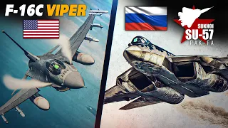 Su-57 Felon Vs F-16C Viper DOGFIGHT | Digital Combat Simulator | DCS |