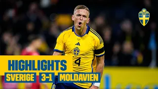 Highlights: Sverige - Moldavien 3-1 | Jesper Karlsson och  Gustaf Lagerbielke målar!