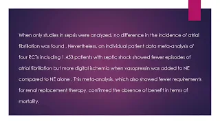 Vasopressors in Septic Shock