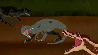 Spinosaurus & Giganotosaurus vs Indominus rex (Full Cut + Deleted scene)