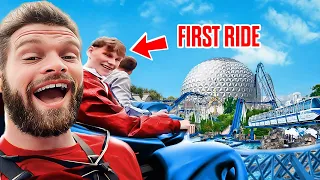 HE RODE HIS FIRST 200FT ROLLER COASTER at EUROPA PARK!! 😍